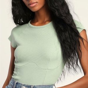 Sage green crop top